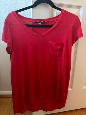 Cable & Gauge Bright Red V-Neck Pocket Tee